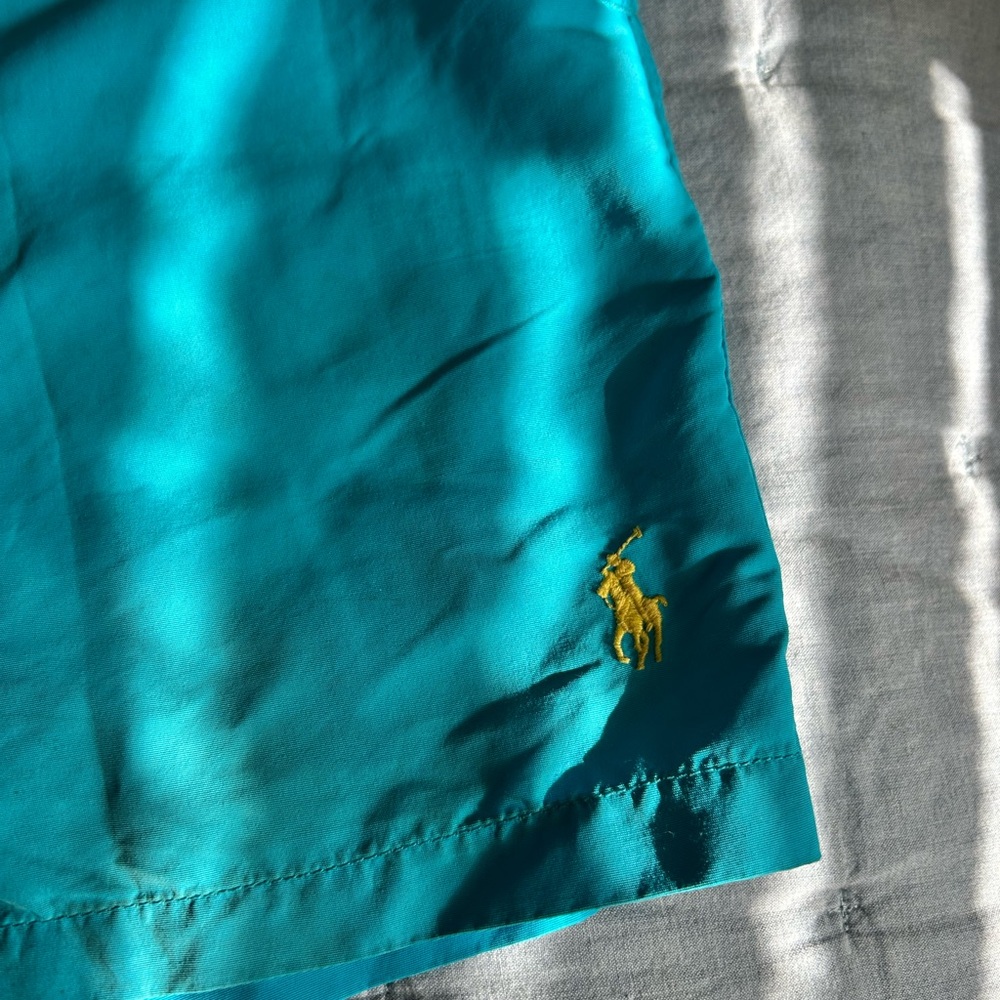 vintage polo by Ralph Lauren men's bathing suit m turquoise color